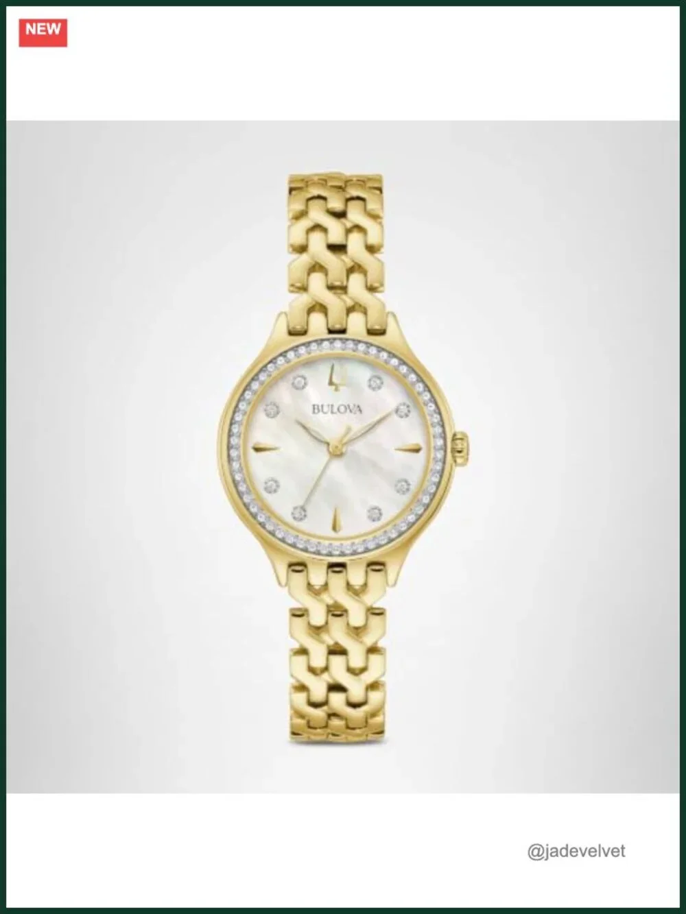 Bulova Classic Crystal Gold Stainless Steel 3-Hand Quartz Watch